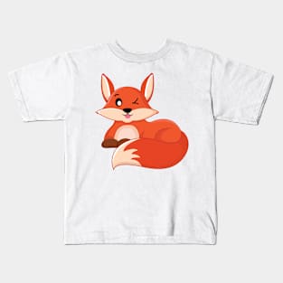 Cute Red Fox Animals Wild Nature Pets Kawaii Kids T-Shirt